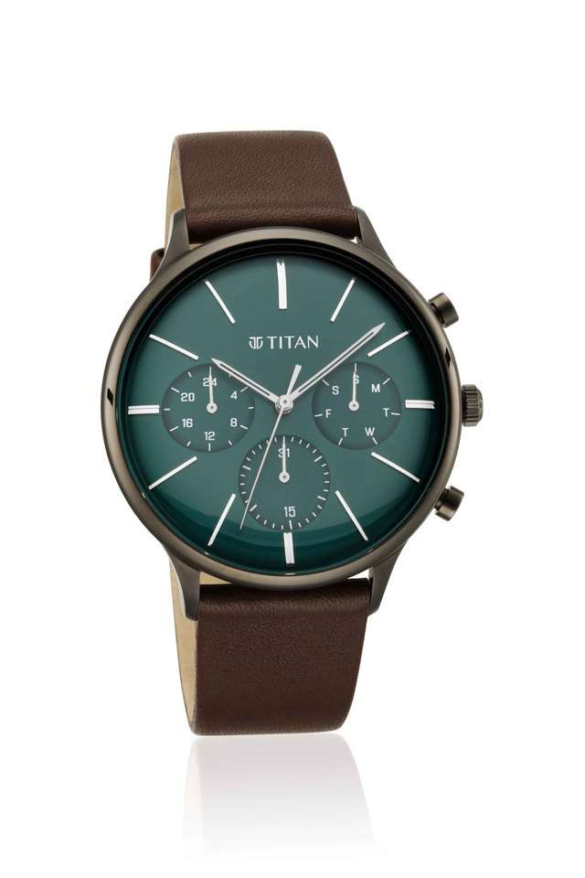 Mens-42-x-48.5-mm-Light-Leathers-IV-Green-Dial-Leather-Analogue-Watch---90134QL01