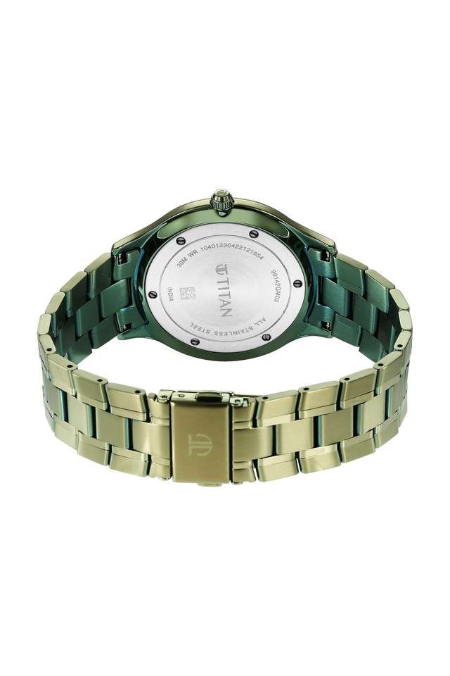 Mens-40-x-6.27-x-40-mm-Classique-Slim-Upgrades-Green-Dial-Stainless-Steel-Analog-Watch---90142QM03