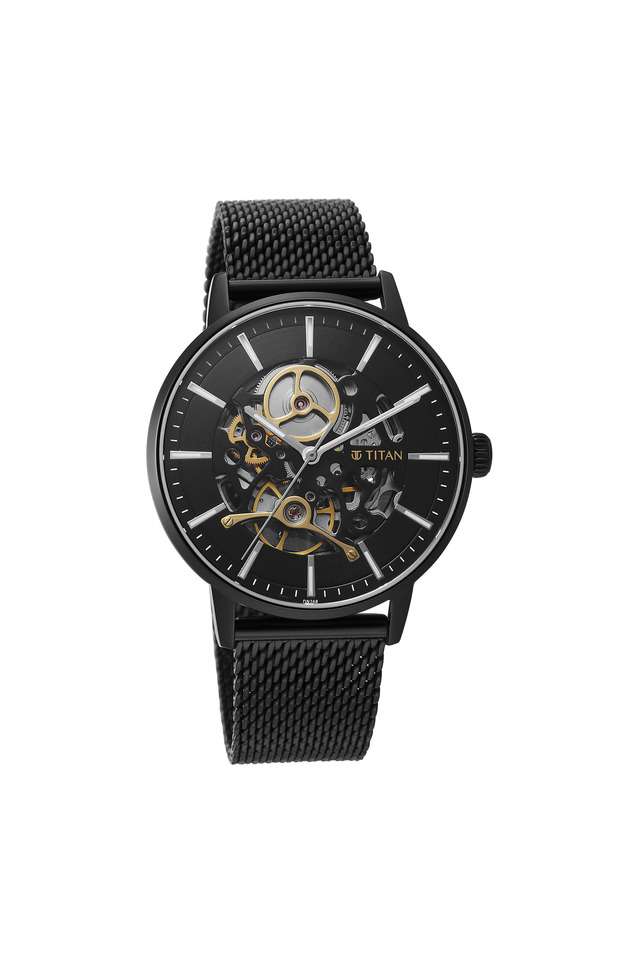 Mechanical-Slim-49-x-9.16-x-42-mm-Black-Dial-Stainless-Steel-Analog-Watch-for-Men---90159NM01