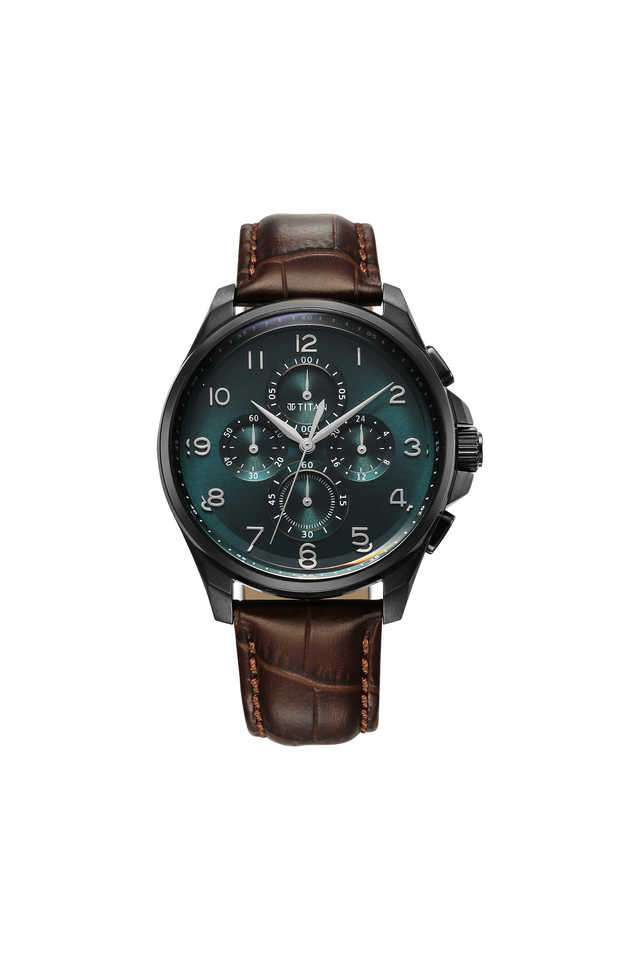 Chrono-Classic-49-x-11.30-x-42-mm-Green-Dial-Leather-Analog-Watch-for-Men