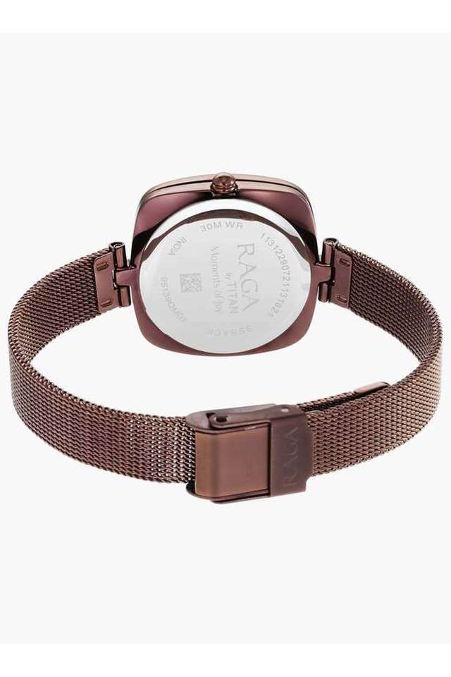 Womens-33-x-7.60-x-28-mm-Moments-of-Joy-Upgrades-Brown-Dial-Stainless-Steel-Analog-Watch