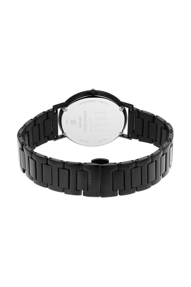 Mens-44-x-3.60-x-38.40-mm-Edge-Metal-Black-Dial-Stainless-Steel-Analog-Watch---NS1595NM01