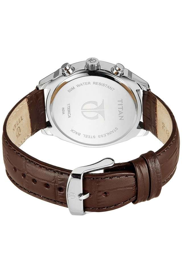 40-49mm-Silver-Dial-Leather-Strap-Analogue-Watch-for-Men---NK1733KL02