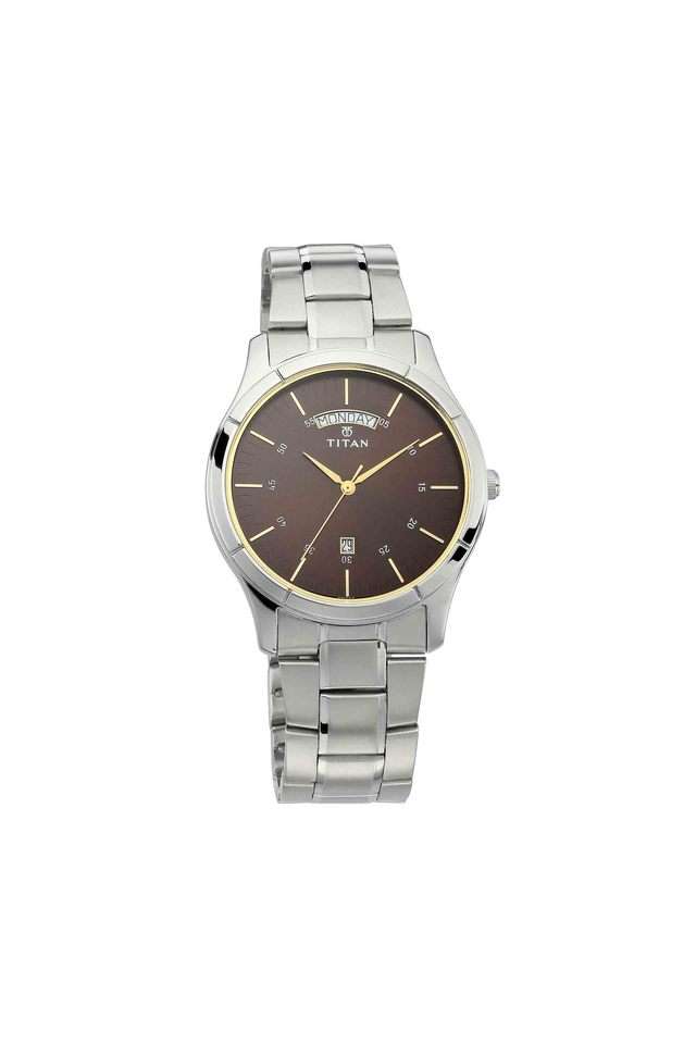 Mens-NEO-III-Brown-Dial-Stainless-Steel-Analogue-Watch---NM1767SM03