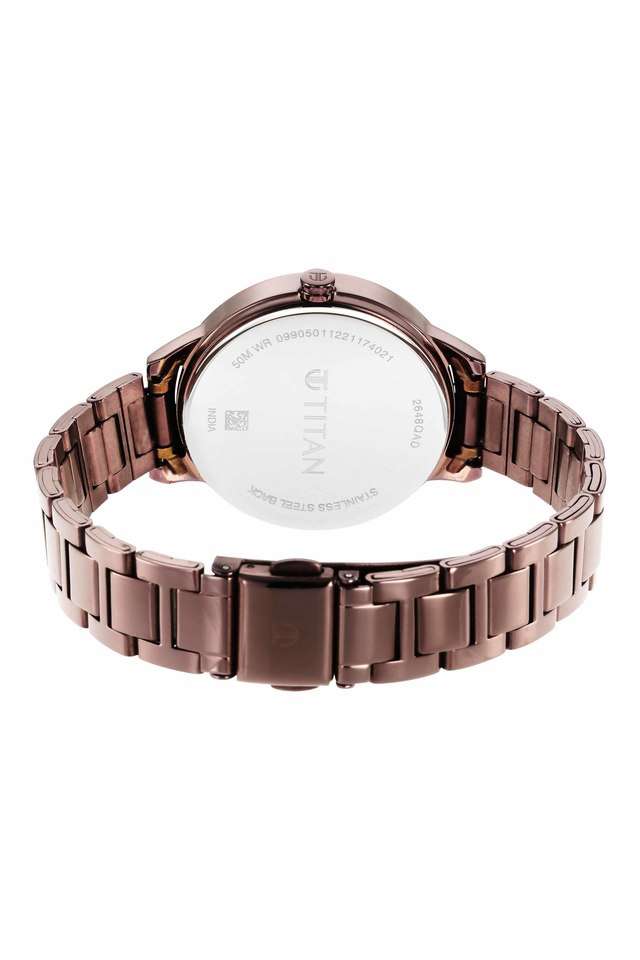 Womens-Purple-Glam-it-Up-Brown-Stainless-Steel-Analog-Watch---2648QM01