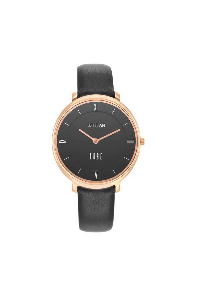 Womens-33-mm-Edge-Black-Dial-Leather-Analogue-Watch