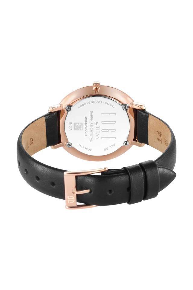 Womens-33-mm-Edge-Black-Dial-Leather-Analogue-Watch