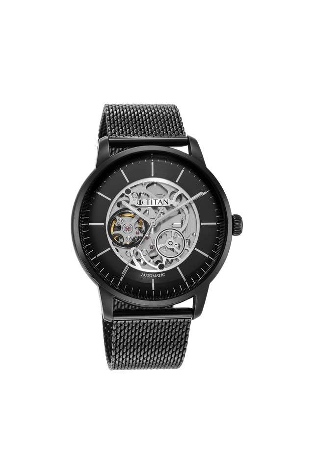 Mens-Automatics-9110-Upgrades-Black-Dial-Stainless-Steel-Analog-Watch