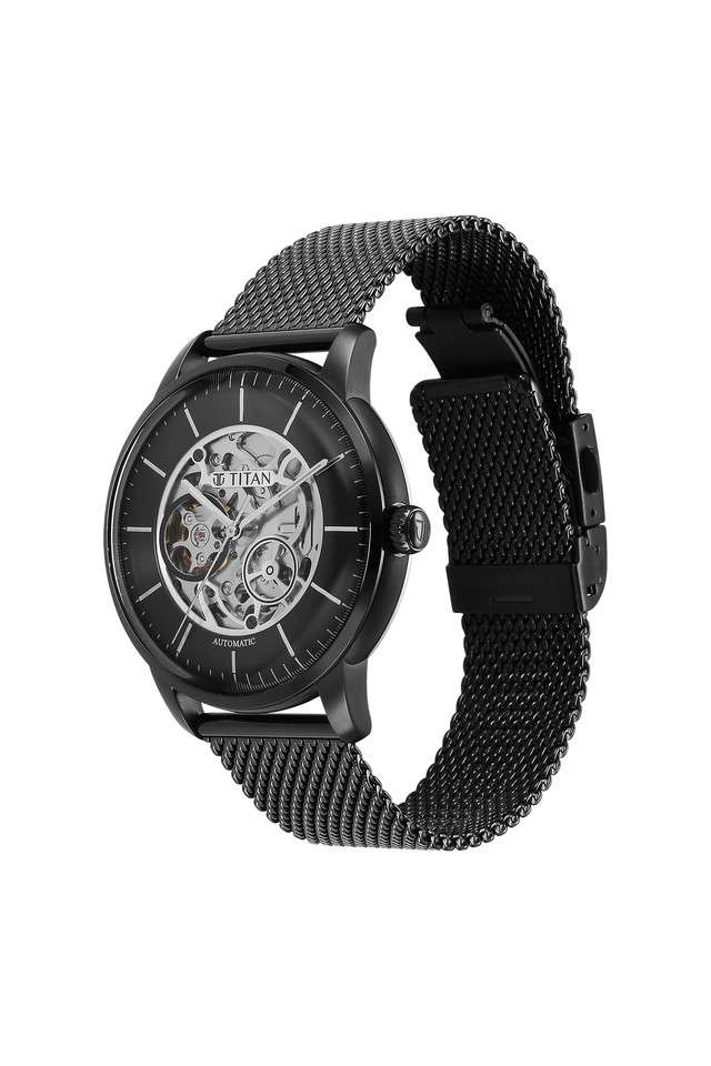 Mens-Automatics-9110-Upgrades-Black-Dial-Stainless-Steel-Analog-Watch