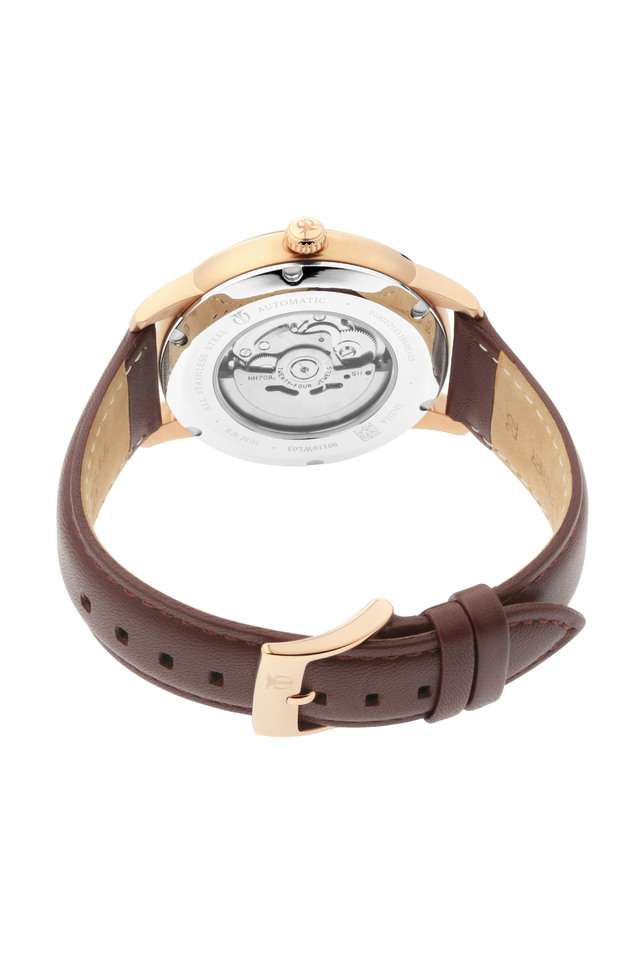 Mens-Automatics-Silver-White-Dial-Leather-Analog-Watch---NP90110WL03