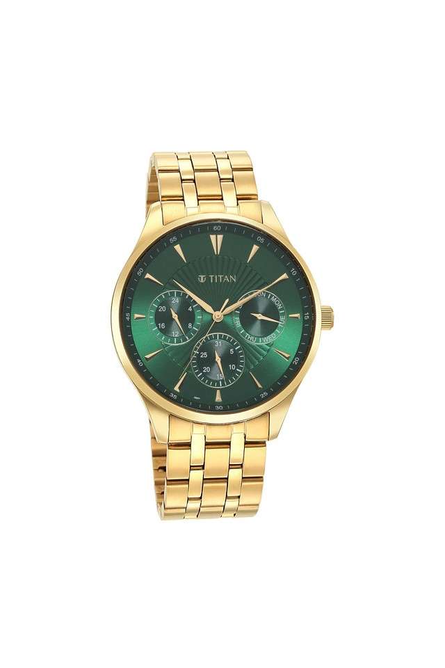 Mens-Regalia-Opulent-III-Green-Dial-Stainless-Steel-Analog-Watch