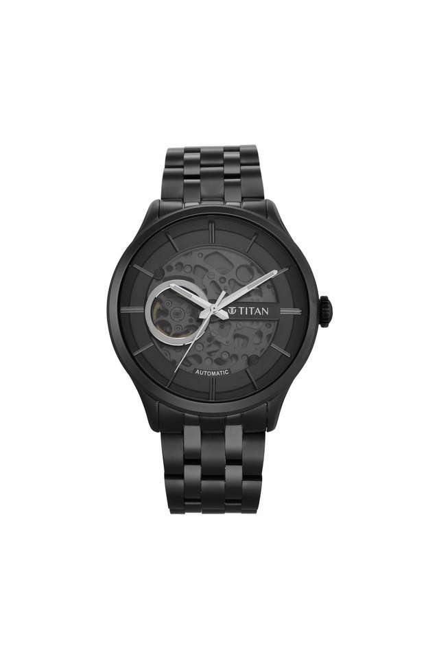 Mens-43-mm-Metal-Mechanicals-Gun-Dial-Stainless-Steel-Analog-Watch---90140QM02