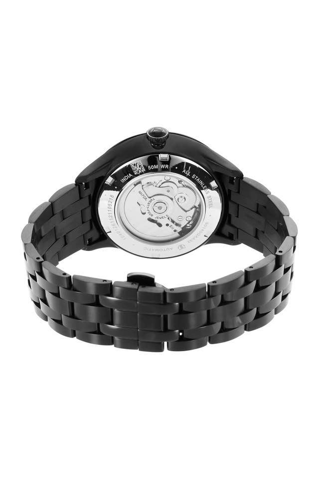 Mens-43-mm-Metal-Mechanicals-Gun-Dial-Stainless-Steel-Analog-Watch---90140QM02