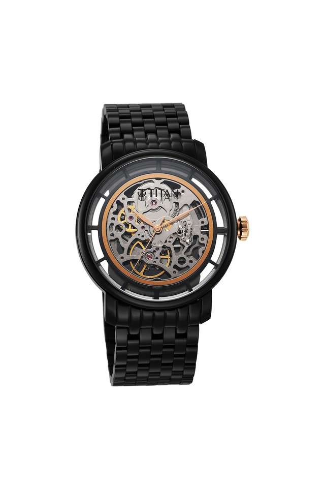 Mechanical-Slim-49-x-9.40-x-42-mm-Black-Dial-Stainless-Steel-Analog-Watch-for-Men---90158KM01