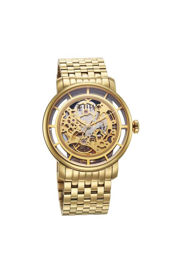 Mechanical-Slim-49-x-9.40-x-42-mm-Gold-Dial-Stainless-Steel-Analog-Watch-for-Men---90158YM01