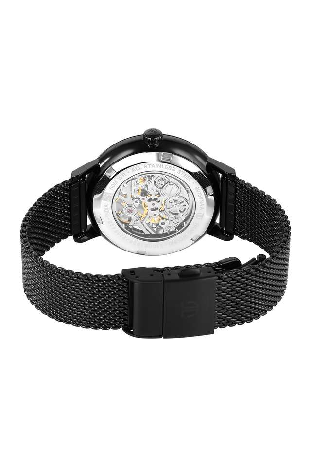 Mechanical-Slim-49-x-9.16-x-42-mm-Black-Dial-Stainless-Steel-Analog-Watch-for-Men---90159NM01