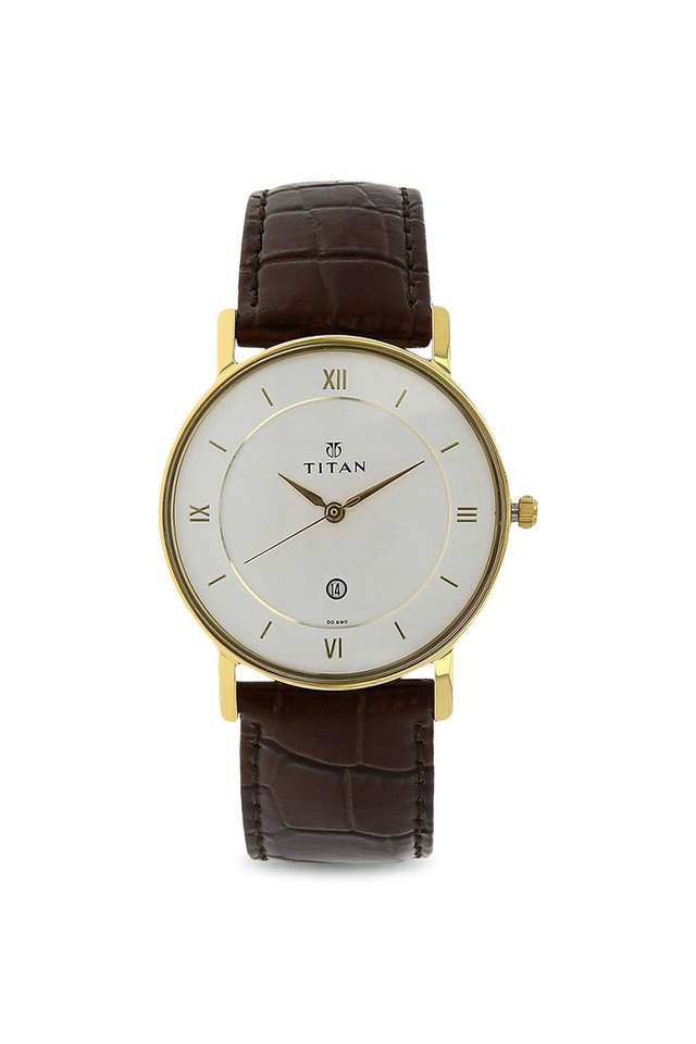 Mens-White-Dial-Leather-Analogue-Watch---NK9162YL01