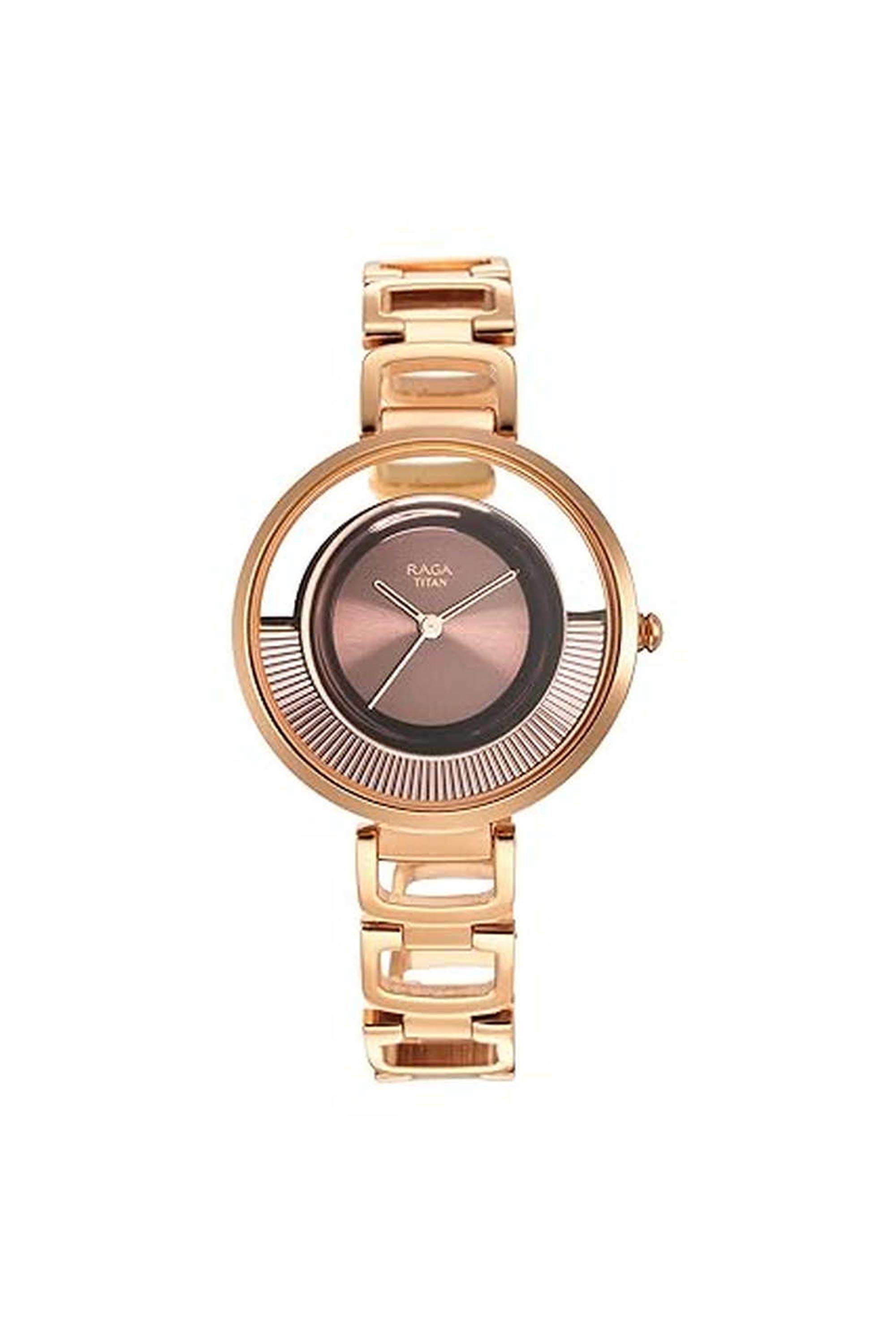 Raga-Moments-Of-Joy-Women-s-35-mm-Quartz-Analogue-Watch---Brown-Dial-With-Rose-Gold-Metal-Strap-(-(NT95140KM01)