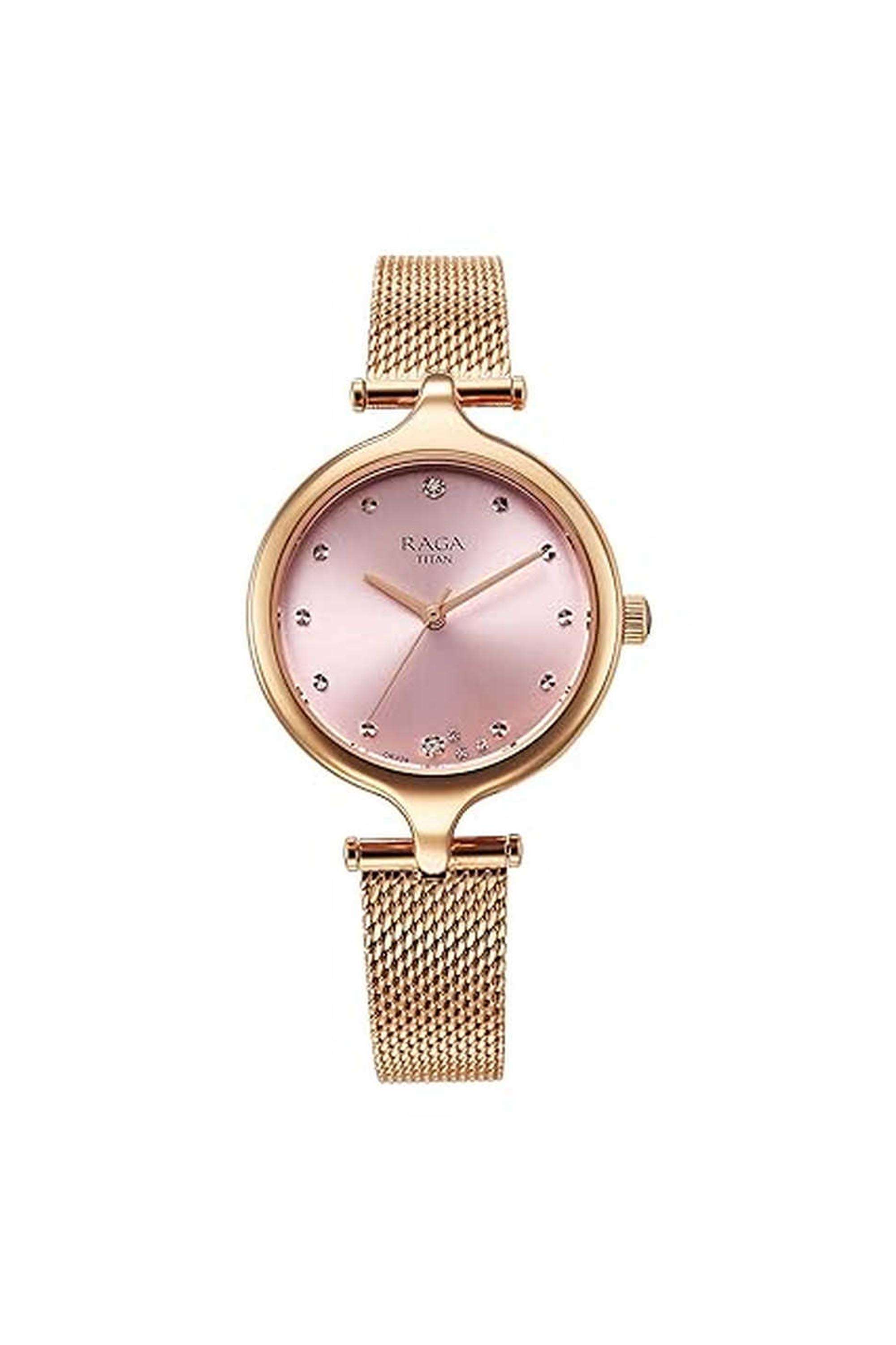 Raga-Showstopper-Women-s-30-mm-Quartz-Analogue-Watch---Rose-Gold-Dial-With-Rose-Gold-Metal-Strap-(NT95268WM01)