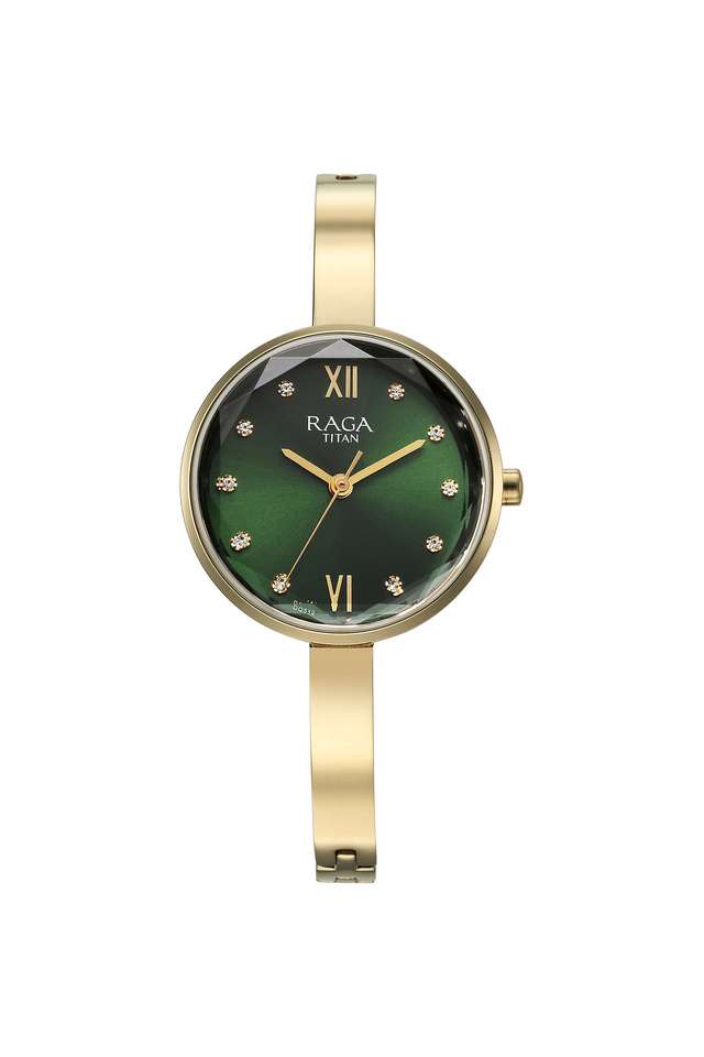Raga-Showstopper-30-mm-Green-Dial-Metal-Analogue-Watch-For-Women---95271YM01