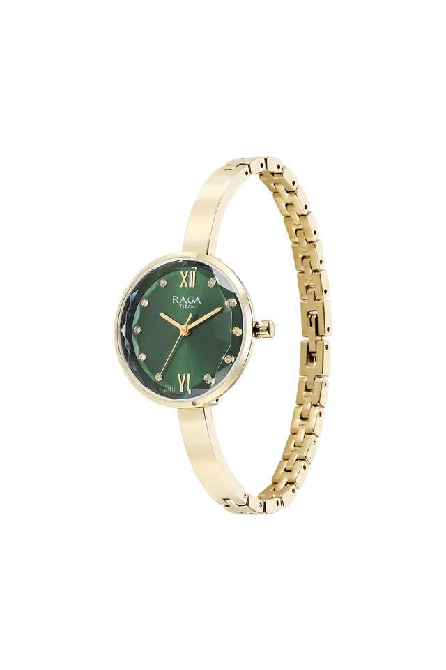 Raga-Showstopper-30-mm-Green-Dial-Metal-Analogue-Watch-For-Women---95271YM01
