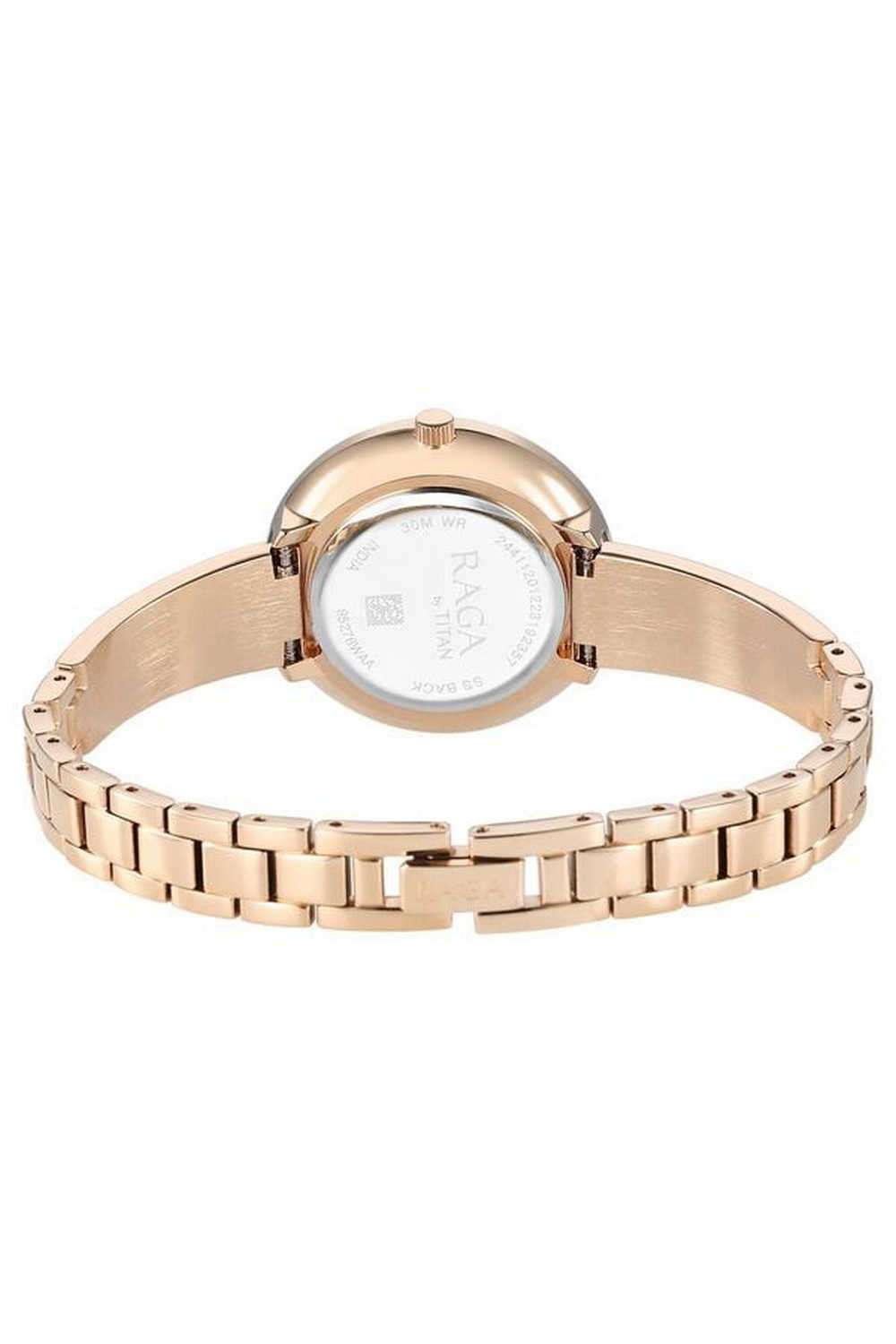Raga-Showstopper-Women-s-32-mm-Quartz-Analogue-Watch---Purple-Dial-With-Rose-Gold-Metal-Strap-(NT95276WM01)