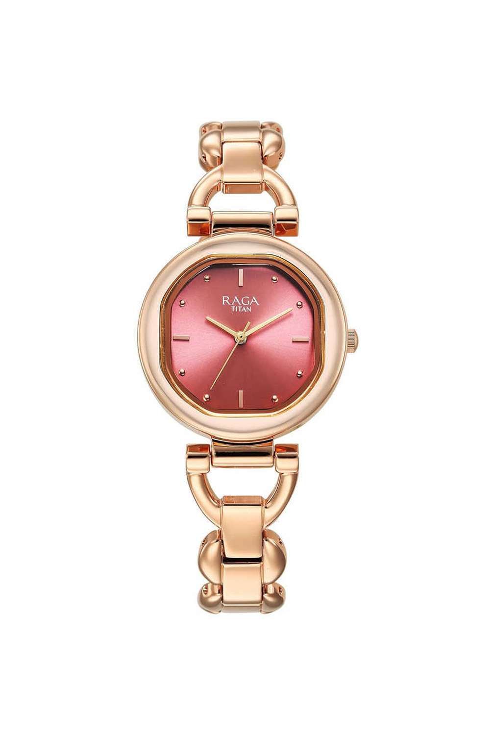 Raga-Showstopper-Women-s-30-mm-Quartz-Analogue-Watch---Pink-Dial-With-Rose-Gold-Metal-Strap-(-(NT95301WM01)
