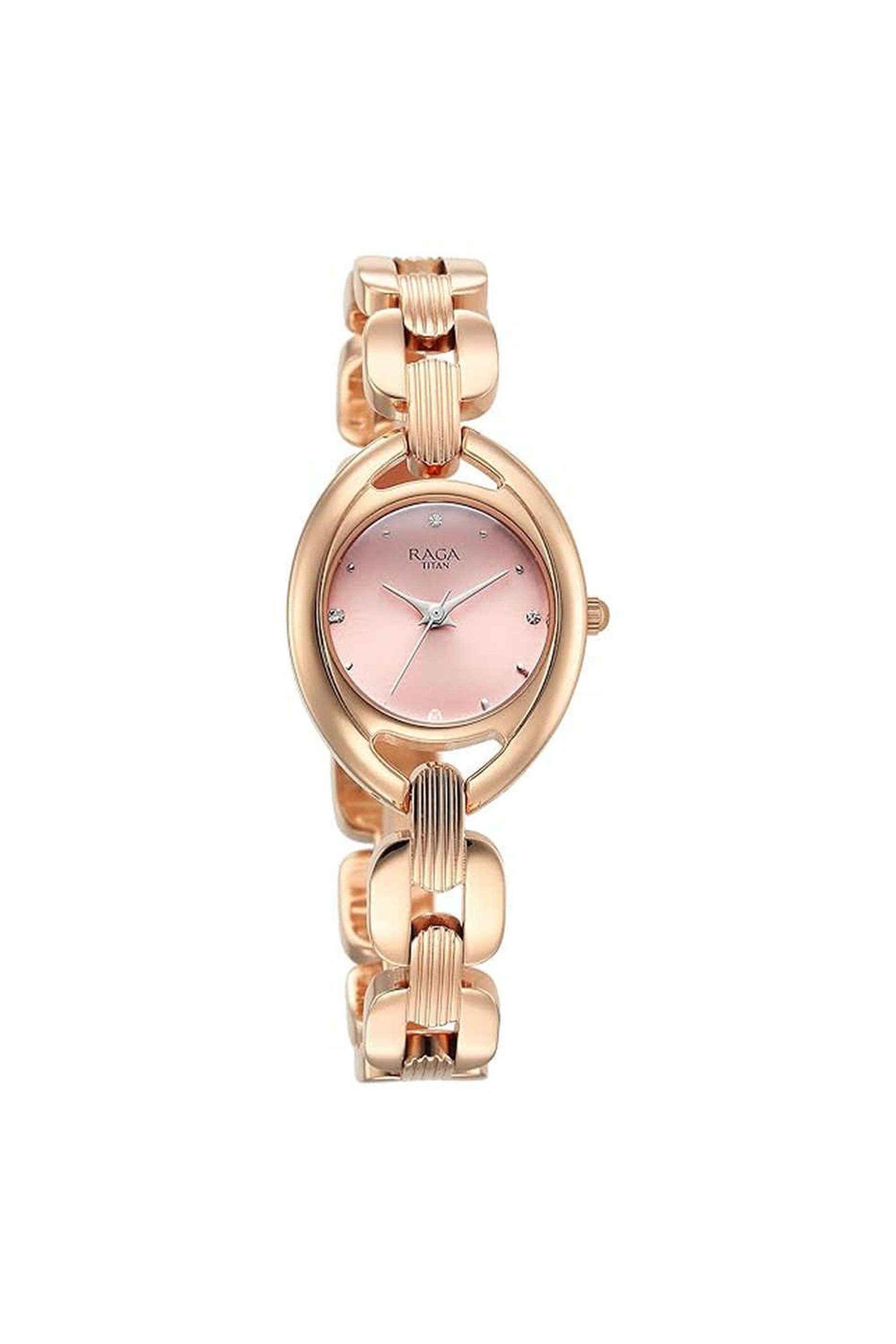 Raga-Showstopper-Women-s-30-mm-Quartz-Analogue-Watch---Pink-Dial-With-Rose-Gold-Metal-Strap-(NT95306WM01)