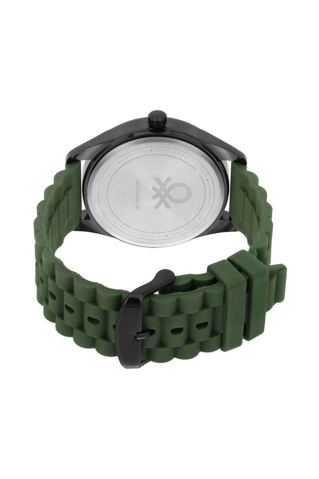 Quartz-44-mm-Green-Dial-Silicone-Analogue-Wrist-Watch-For-Men---UWUCG0206
