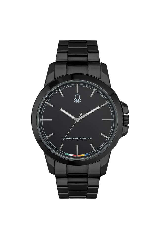 Quartz-44-mm-Black-Dial-Stainless-Steel-Analogue-Wrist-Watch-For-Men---UWUCG2102