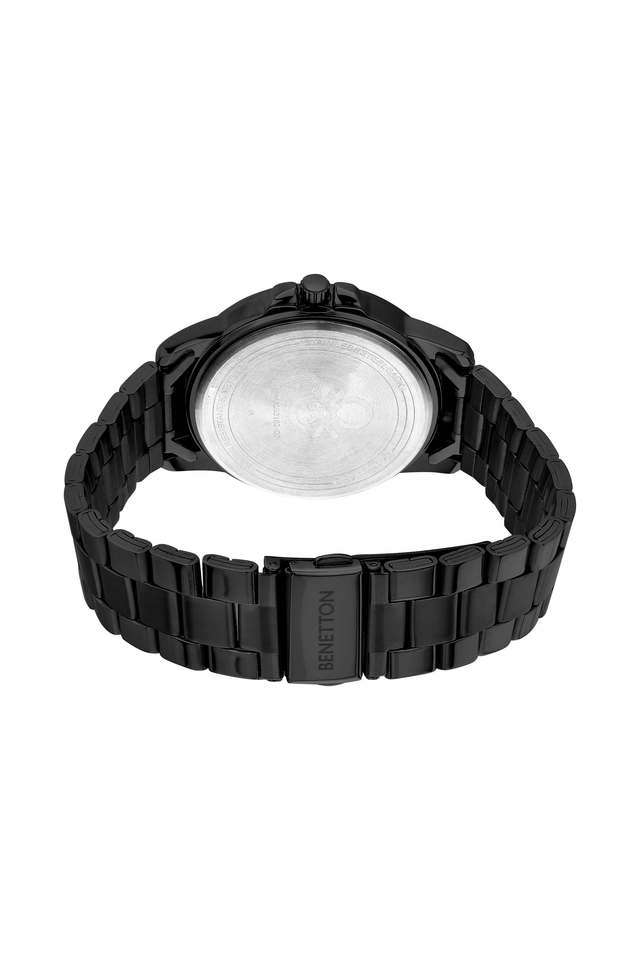 Quartz-44-mm-Black-Dial-Stainless-Steel-Analogue-Wrist-Watch-For-Men---UWUCG2102
