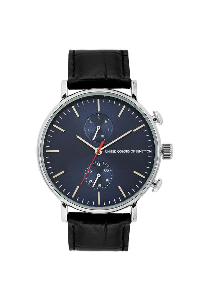 Quartz-43-mm-Blue-Dial-Leather-Analogue-Wrist-Watch-For-Men---UWUCG2200
