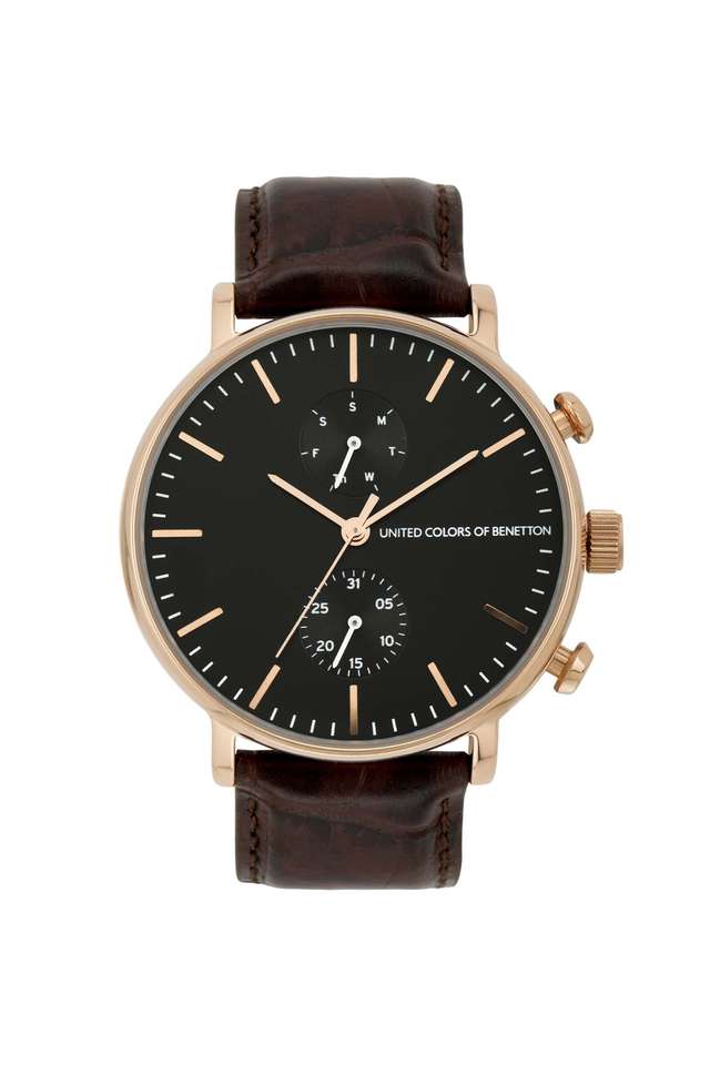Quartz-43-mm-Black-Dial-Leather-Analogue-Wrist-Watch-For-Men---UWUCG2201