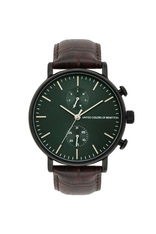 Quartz-43-mm-Green-Dial-Leather-Analogue-Wrist-Watch-For-Men---UWUCG2202