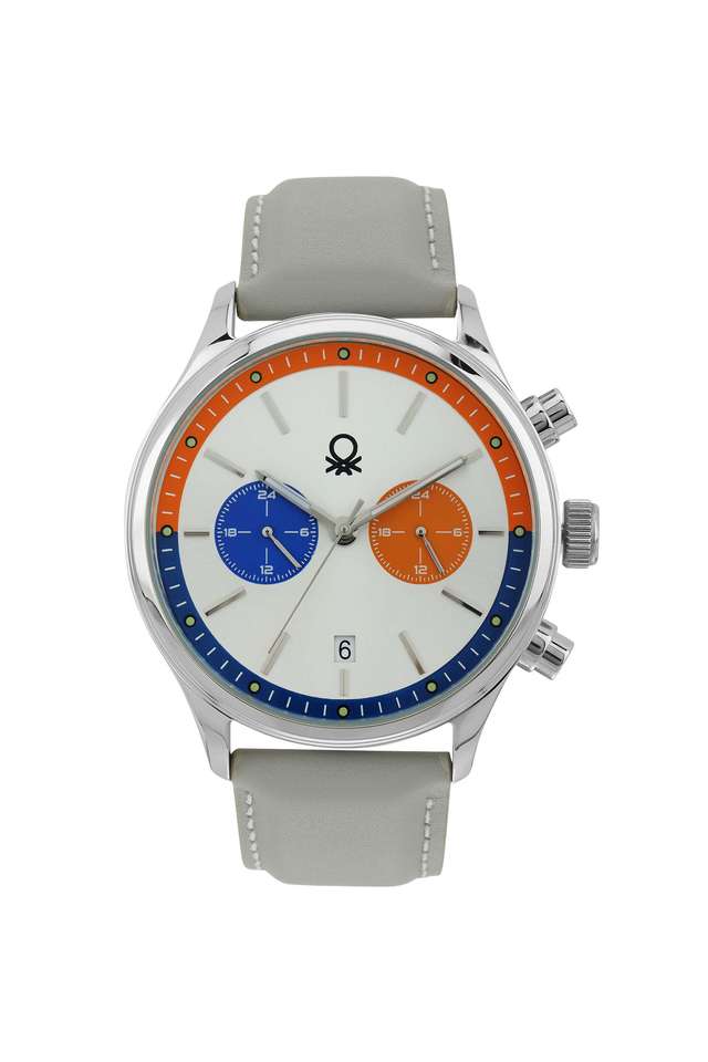 Quartz-43-mm-Silver-Dial-Leather-Analogue-Wrist-Watch-For-Men---UWUCG2400