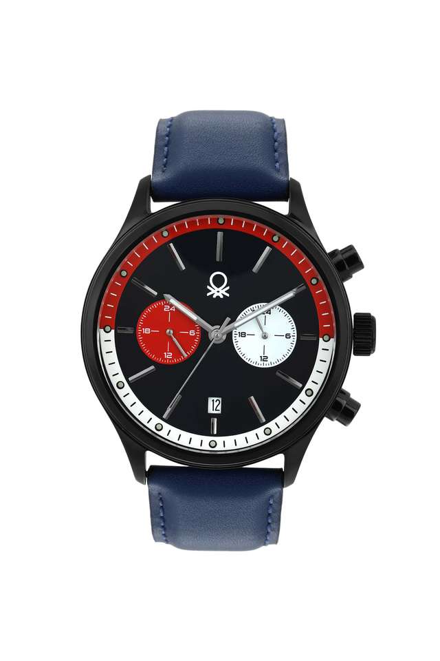 Quartz-43-mm-Blue-Dial-Leather-Analogue-Wrist-Watch-For-Men---UWUCG2402