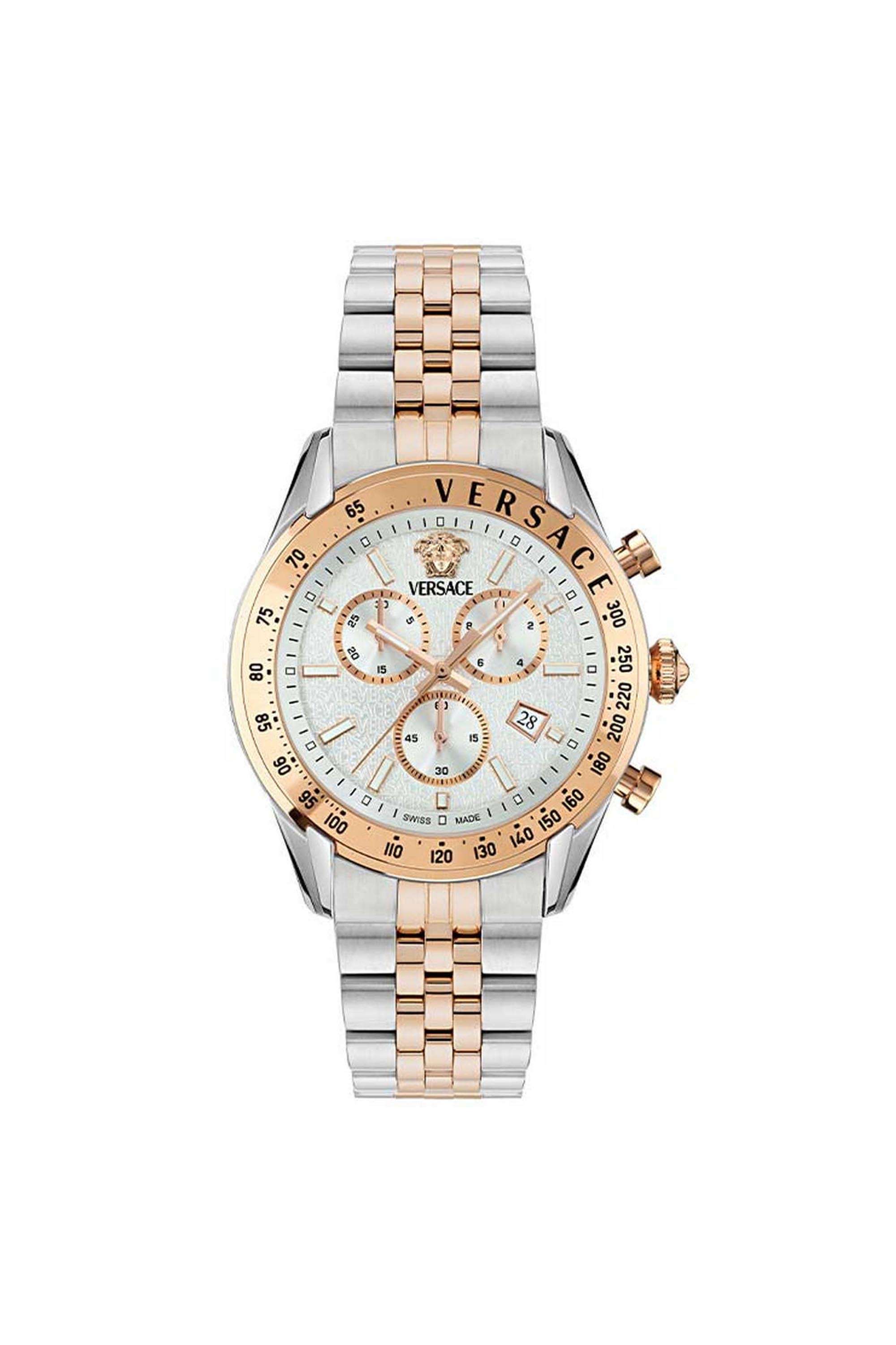 Chrono-Master-Men-s-44-mm-Chronograph-Quartz-Watch---White-Dial-with-Silver-Stainless-Steel-Strap-(VE8R00424)