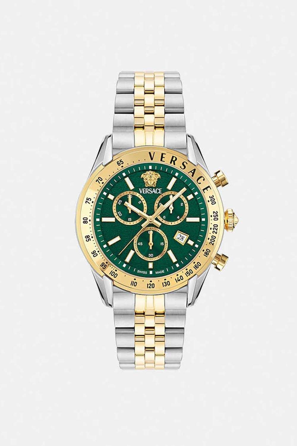Chrono-Master-Men-s-44-mm-Chronograph-Quartz-Watch---Green-Dial-with-Silver-Stainless-Steel-Strap-(VE8R00524)