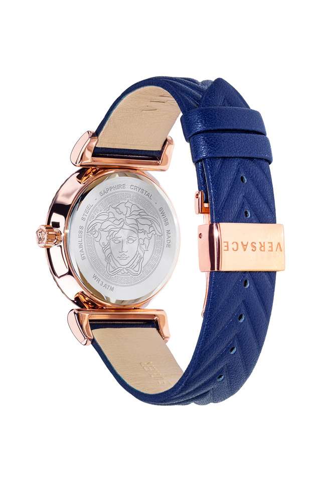 Womens-Blue-Dial-V-Motif-Stainless-Steel-Analogue-Watch---VERE01720