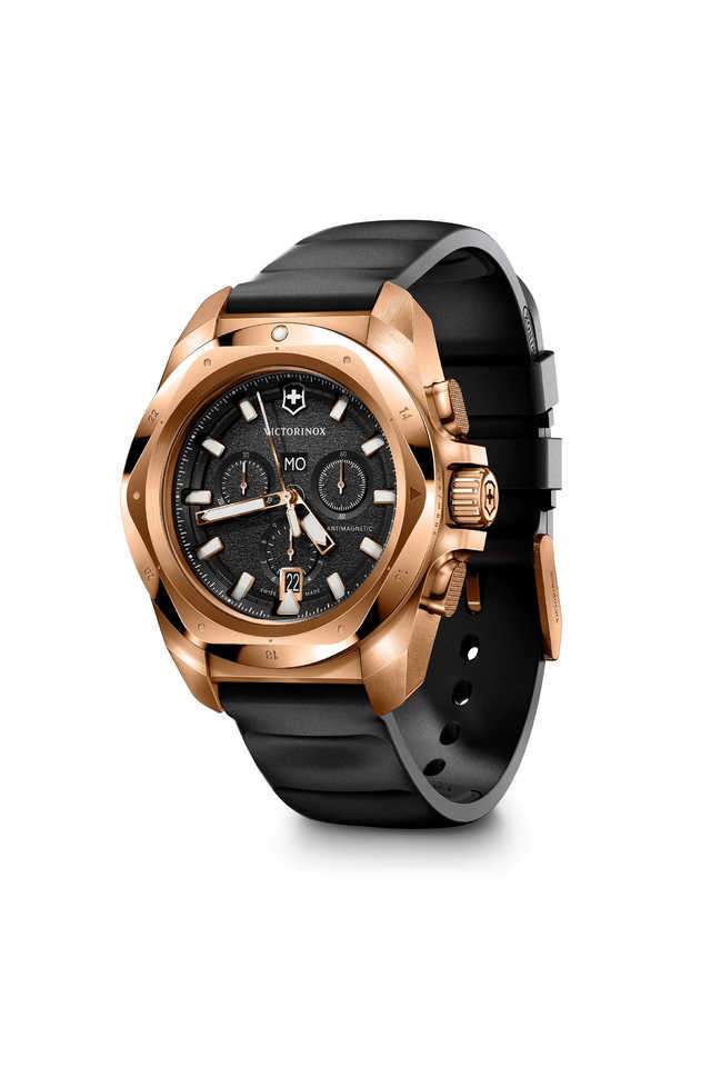 Buy Victorinox NoColour I.N.O.X. Chrono 44 mm Black Dial Rubber