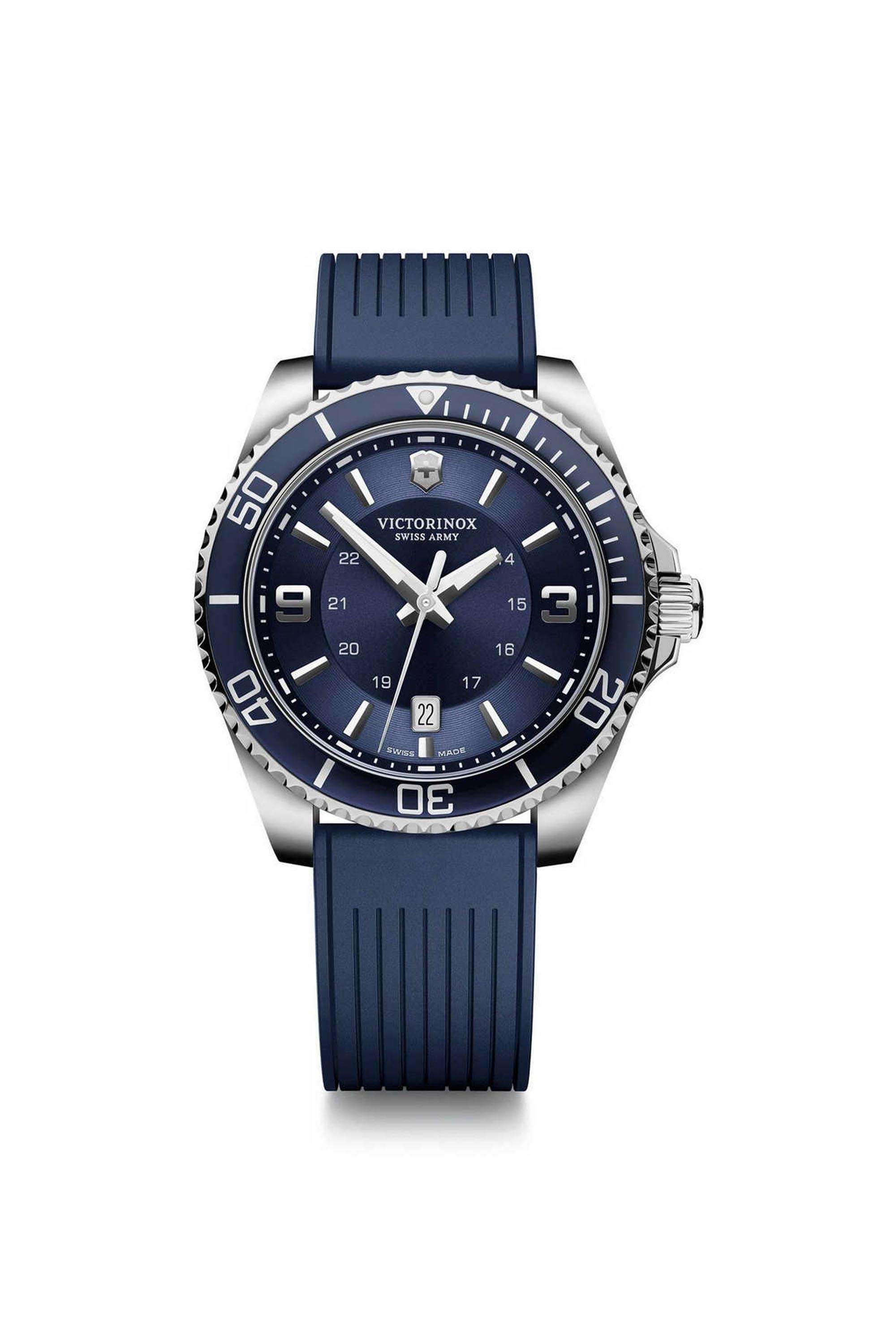 Men-s-Analogue-Quartz-Watch---Blue-Dial-with-Blue-Rubber-Strap-(249184)