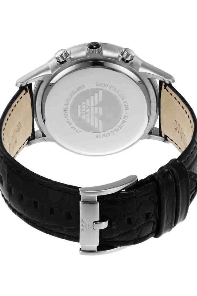 Quartz-43-mm-Black-Dial-Leather-Chronograph-Wrist-Watch-for-Men---AR2447