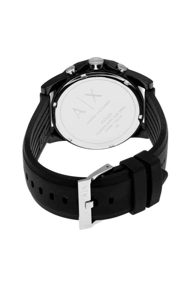 Quartz-44-mm-Black-Dial-Silicone-Chronograph-Wrist-Watch-for-Men---AX1326
