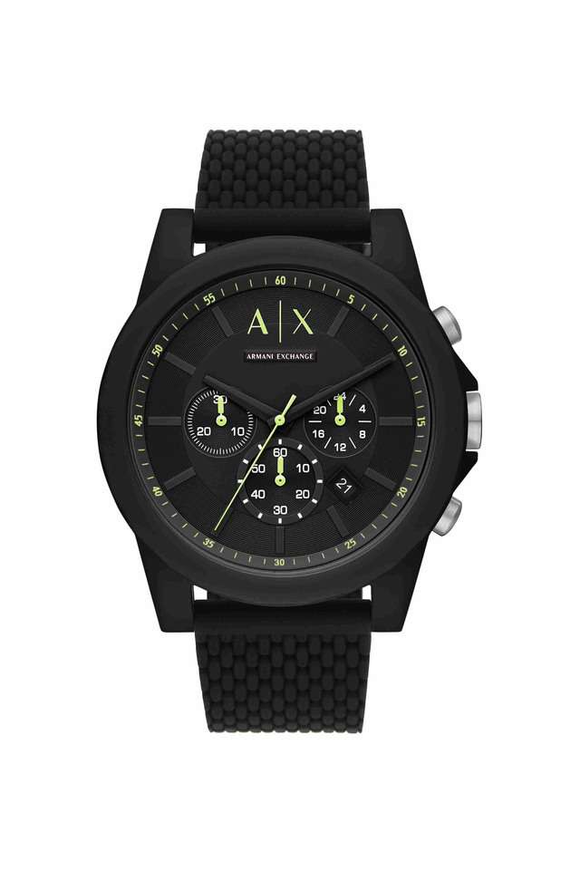 Quartz-44-mm-Black-Dial-Silicone-Chronograph-Wrist-Watch-for-Men---AX1344