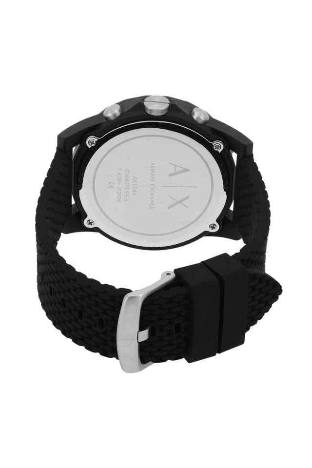 Quartz-44-mm-Black-Dial-Silicone-Chronograph-Wrist-Watch-for-Men---AX1344