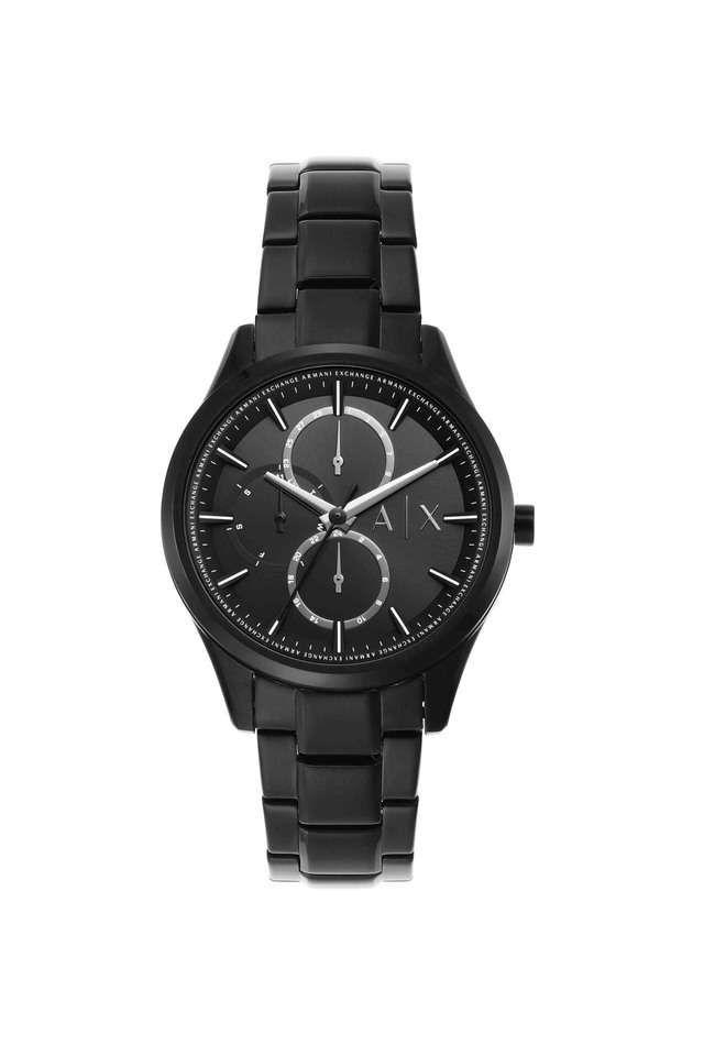 Quartz-42-mm-Black-Dial-Stainless-Steel-Analogue-Wrist-Watch-for-Men---AX1867