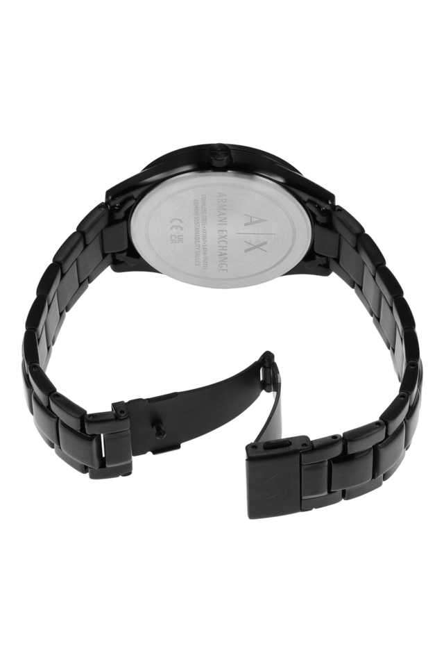 Quartz-42-mm-Black-Dial-Stainless-Steel-Analogue-Wrist-Watch-for-Men---AX1867