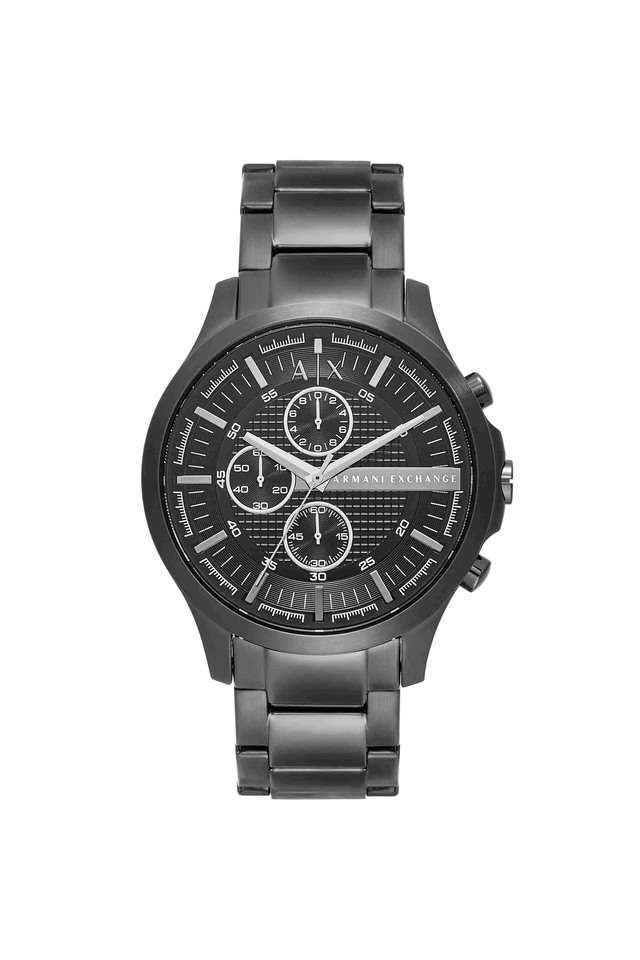 Quartz-46-mm-Black-Dial-Stainless-Steel-Chronograph-Wrist-Watch-for-Men---AX2454