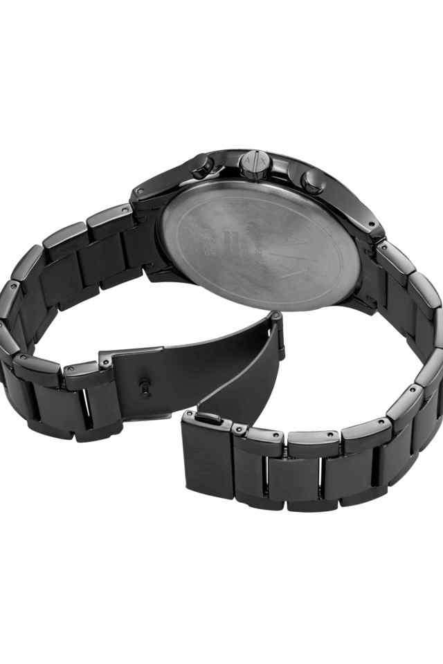 Quartz-46-mm-Black-Dial-Stainless-Steel-Chronograph-Wrist-Watch-for-Men---AX2454