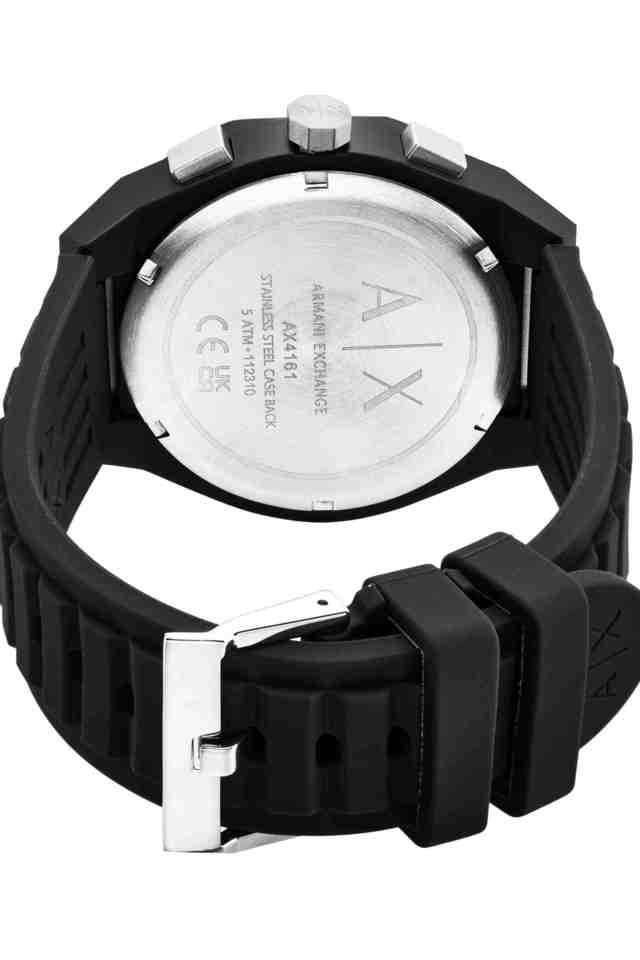 Quartz-44-mm-Black-Dial-Silicone-Chronograph-Wrist-Watch-for-Men---AX4161